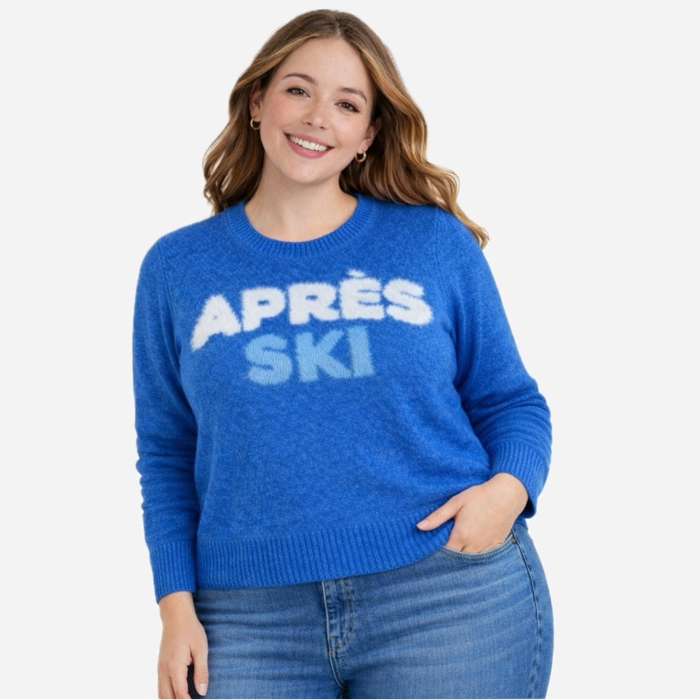 Time and True, Blue Après Ski Sweater, Size XXL